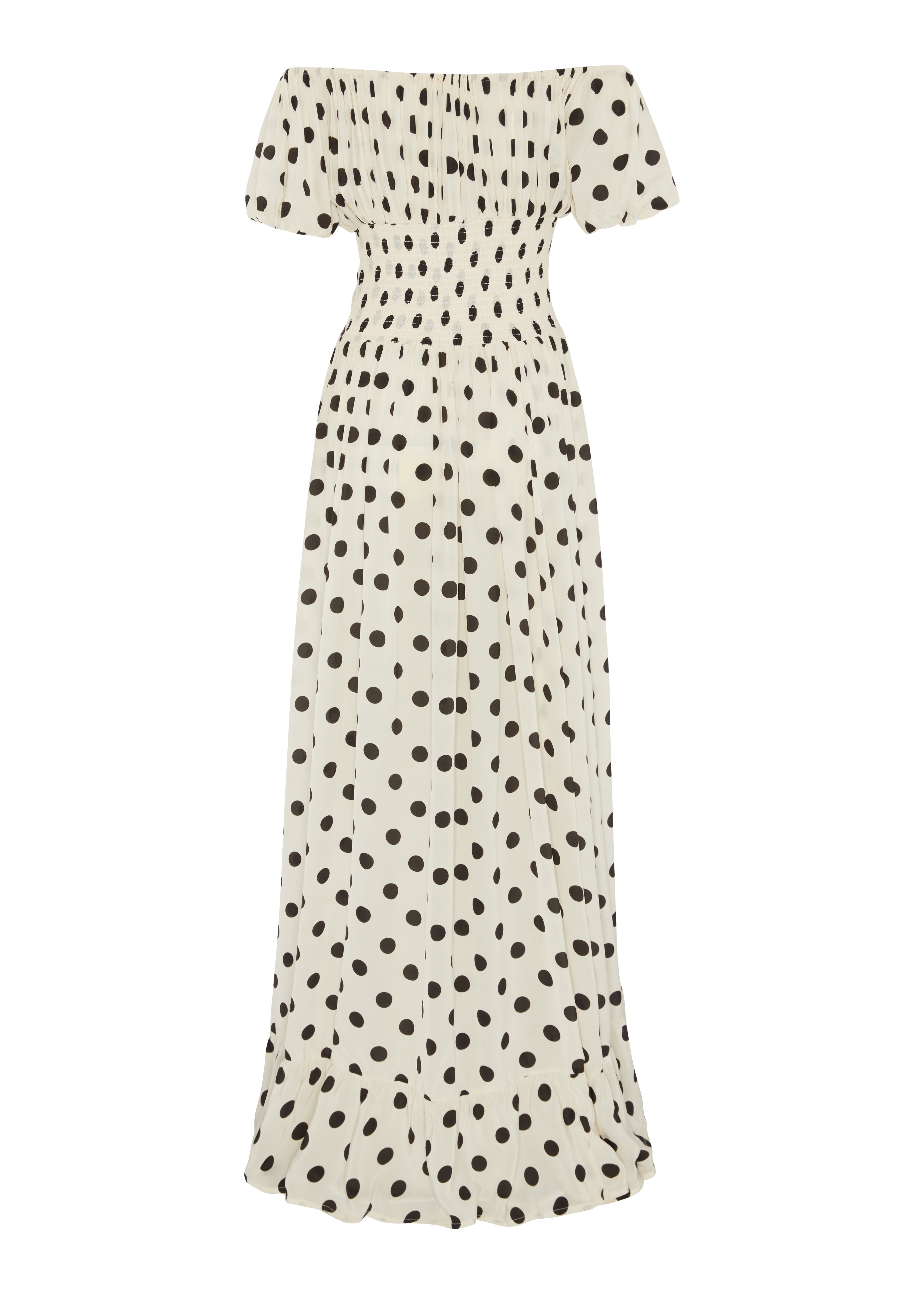 HESTIA DRESS IN CREPE DE CHINE - BLACK SPOT