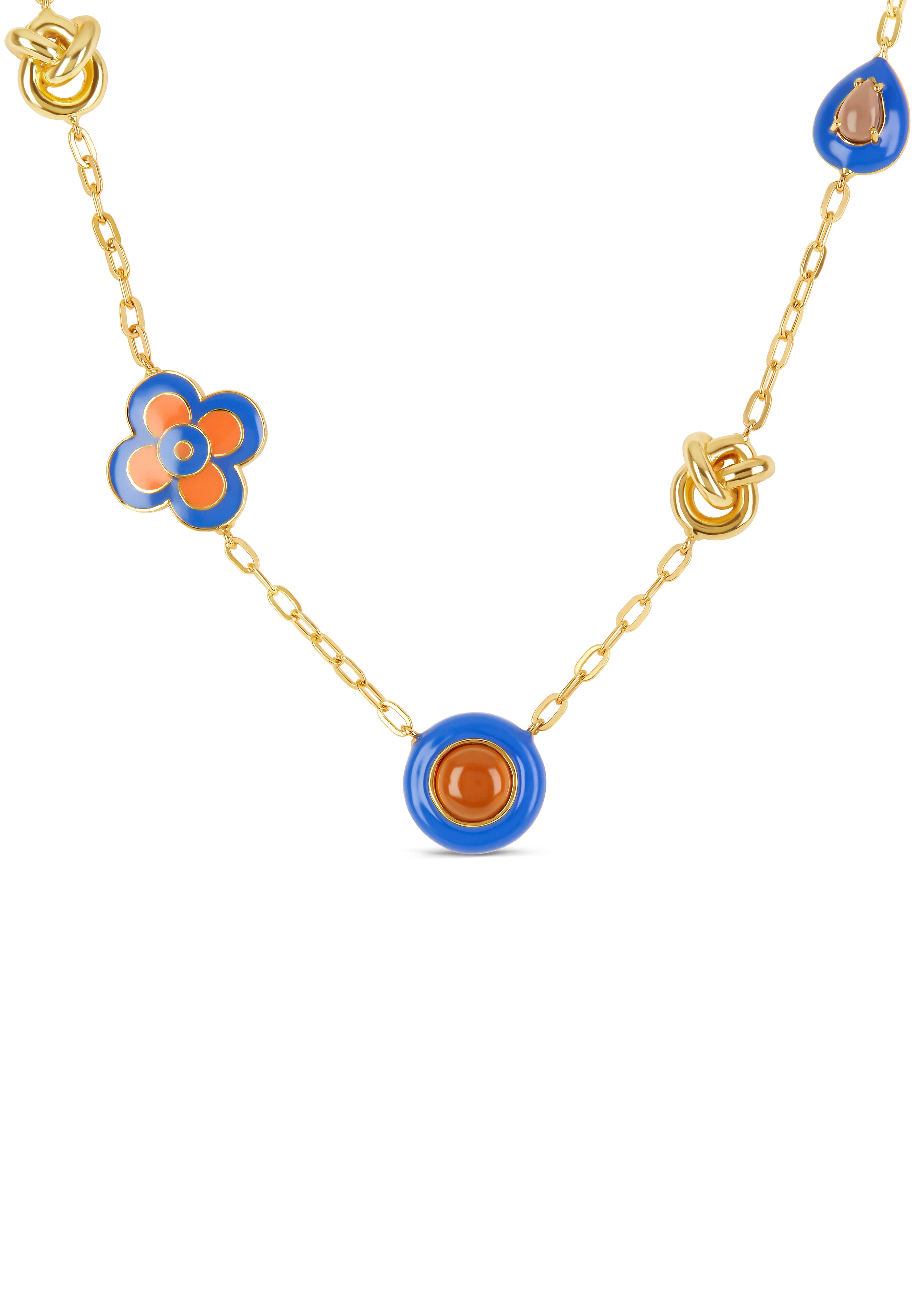 LA MER NECKLACE - AMBERGLOW & LUSTRE BLUE