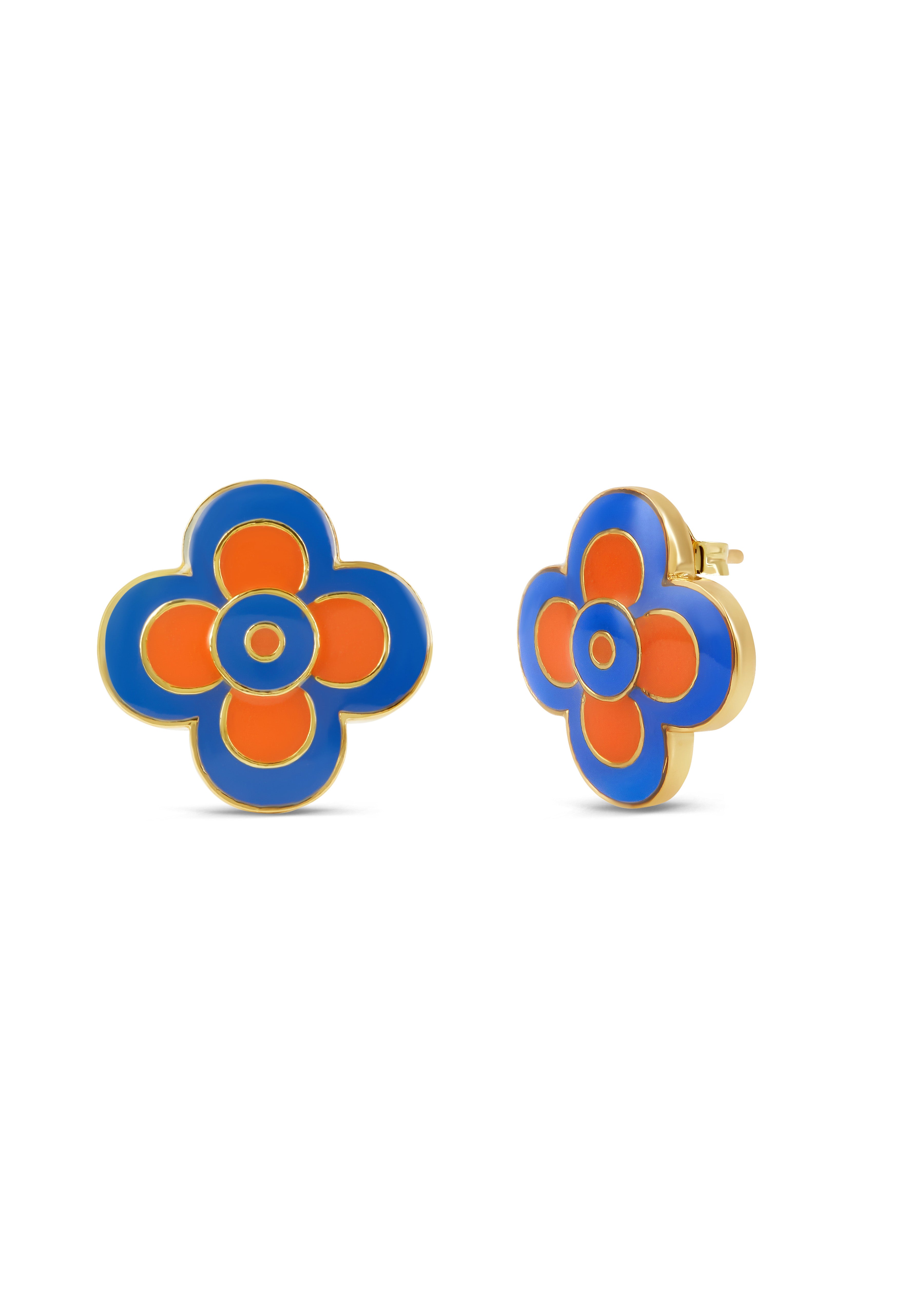 LE FLORE STUDS - AMBERGLOW & LUSTRE BLUE