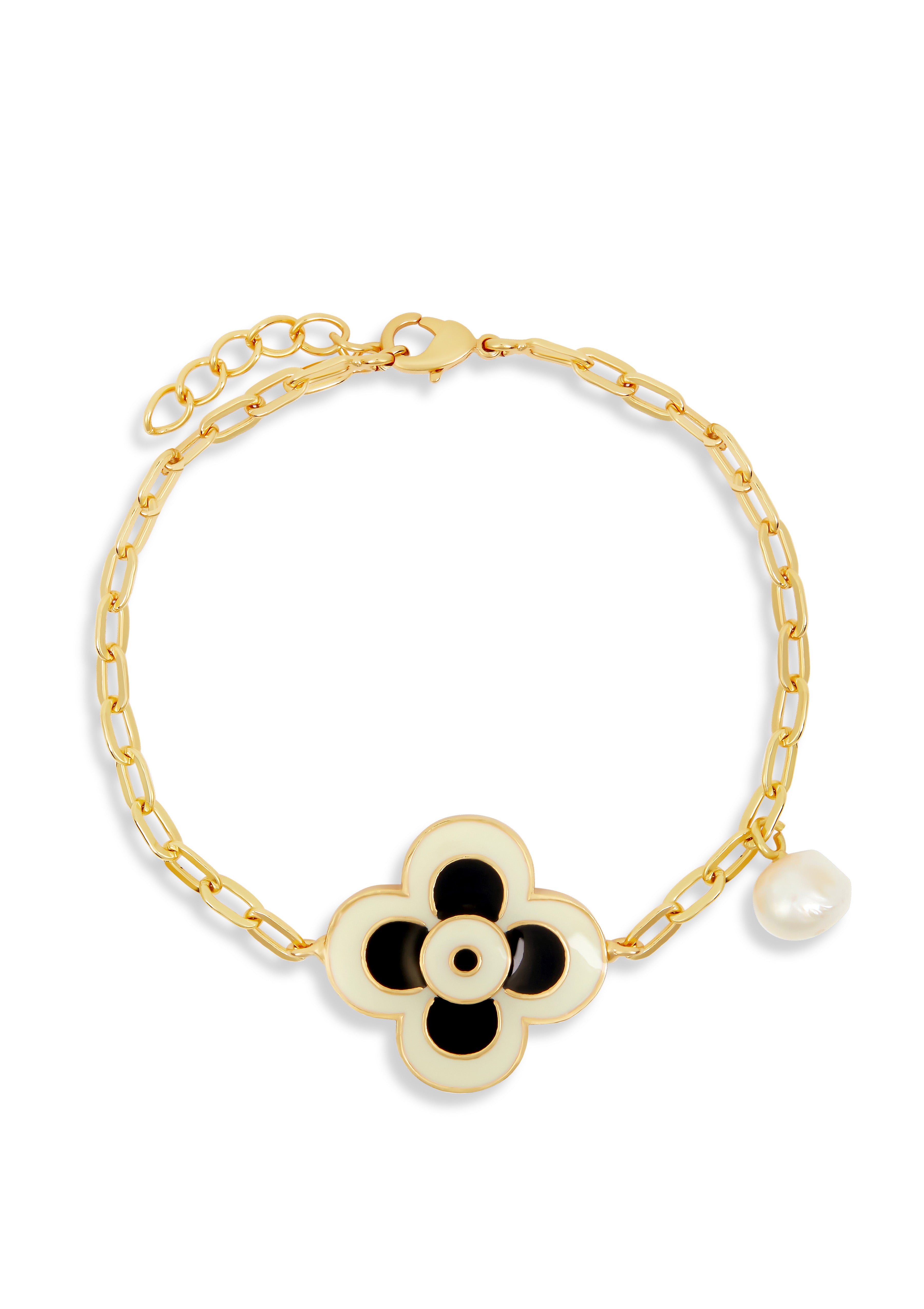 LE FLORE BRACELET - BLACK & CREAM