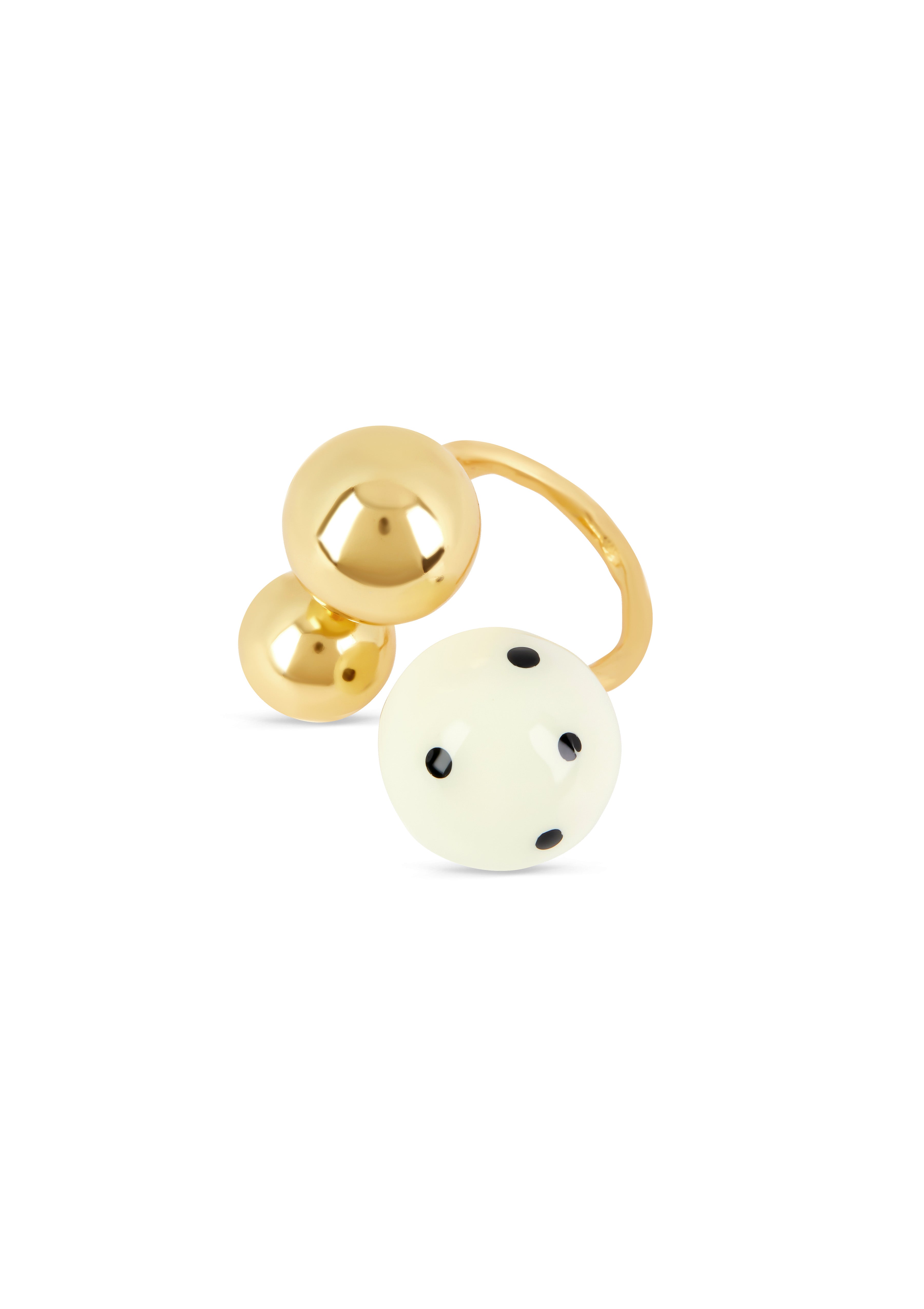 LOCO RING - CREAM & BLACK DOT