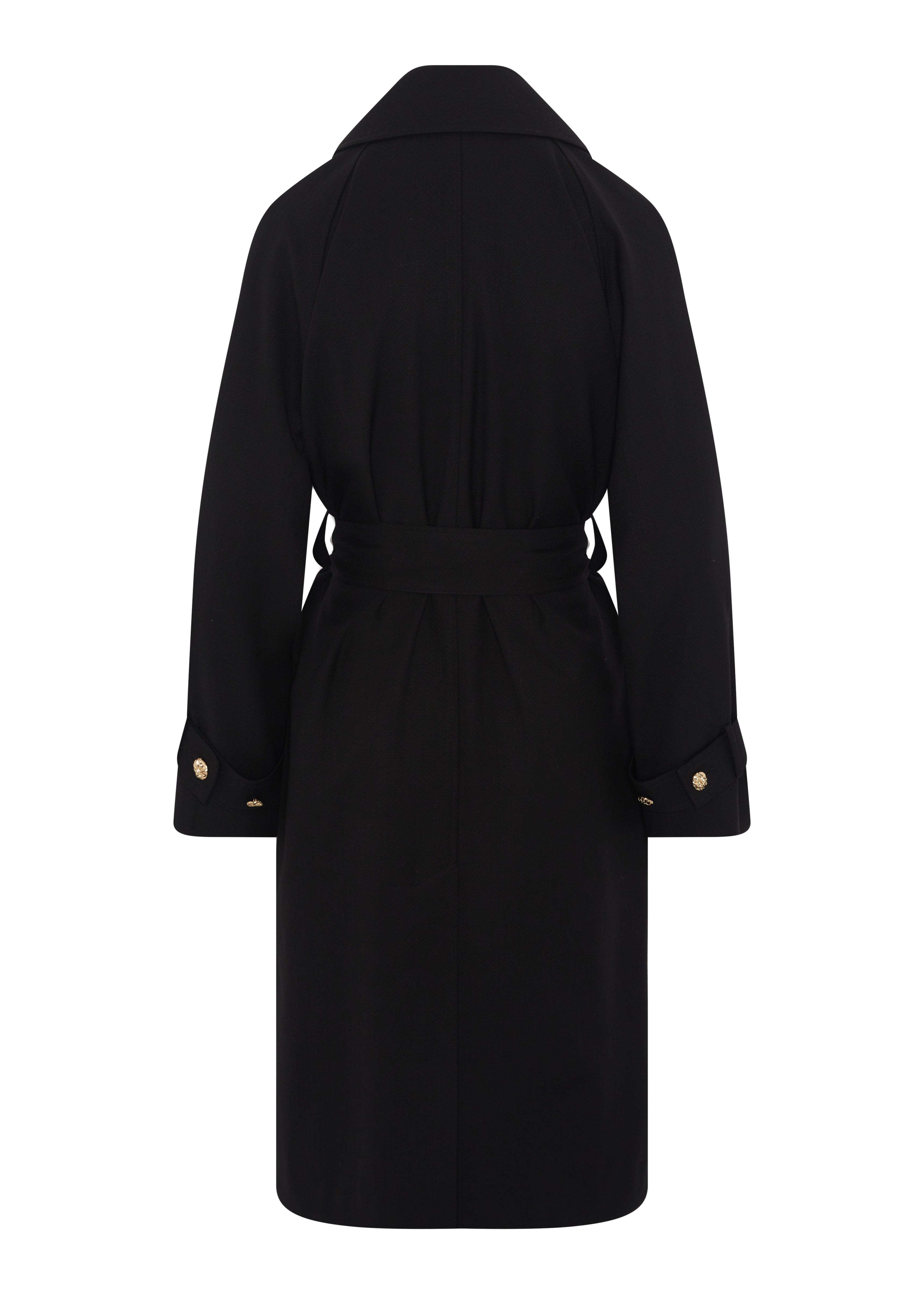 AMELIA TRENCH COAT IN WOOL BLEND - BLACK