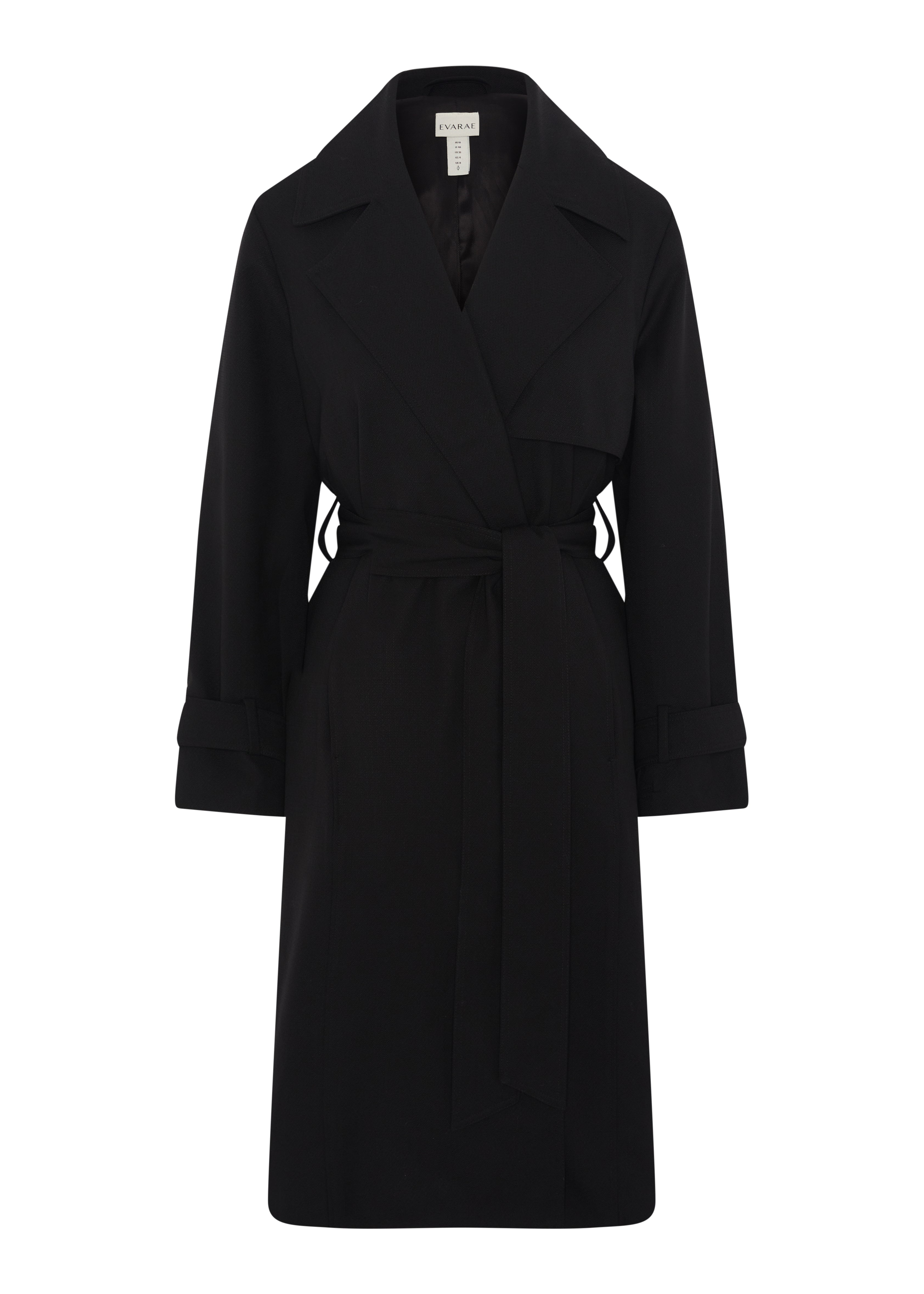 AMELIA TRENCH COAT IN WOOL BLEND - BLACK