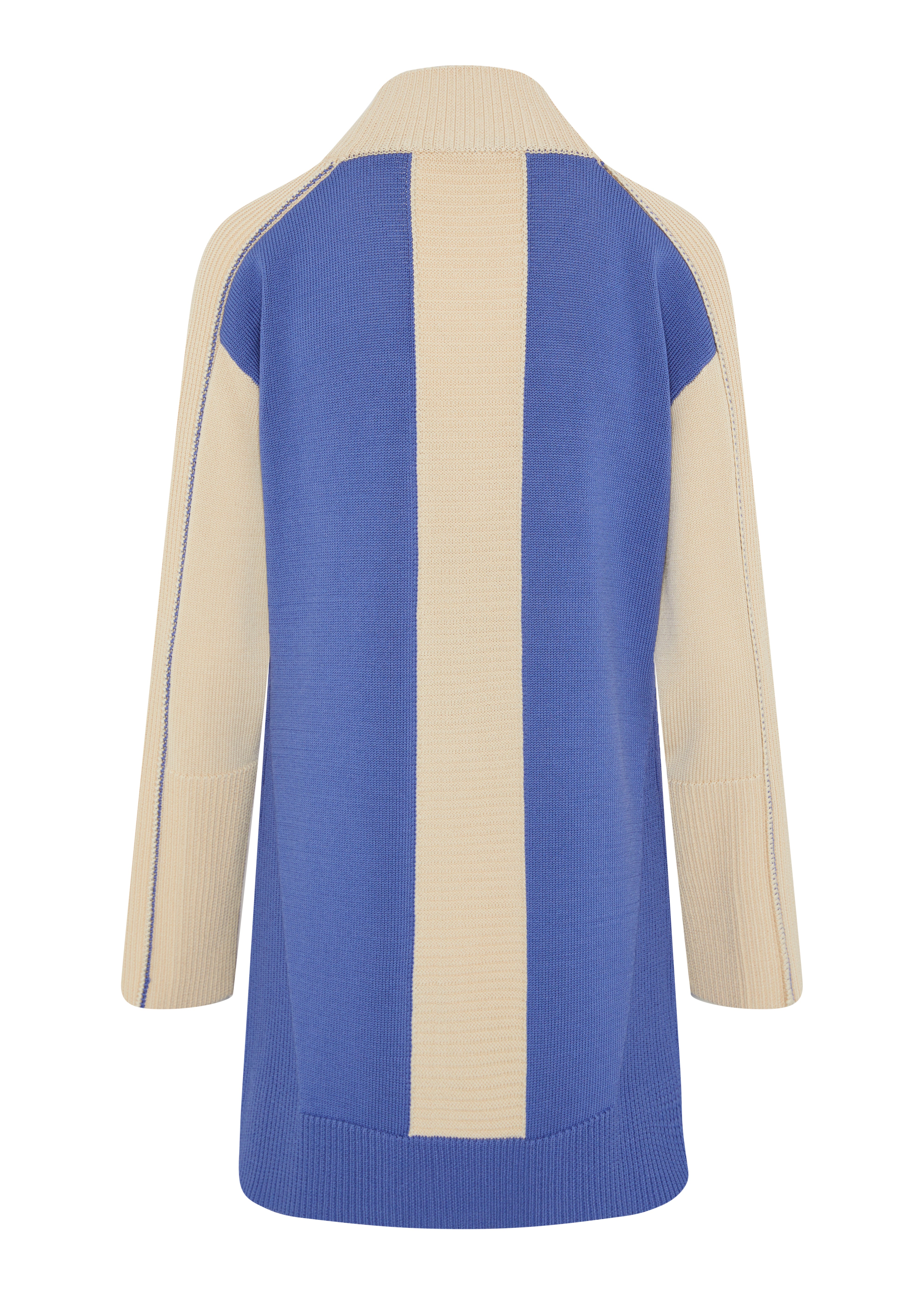 FAYE KNITTED CARDIGAN IN LUSTRE BLUE/IVORY