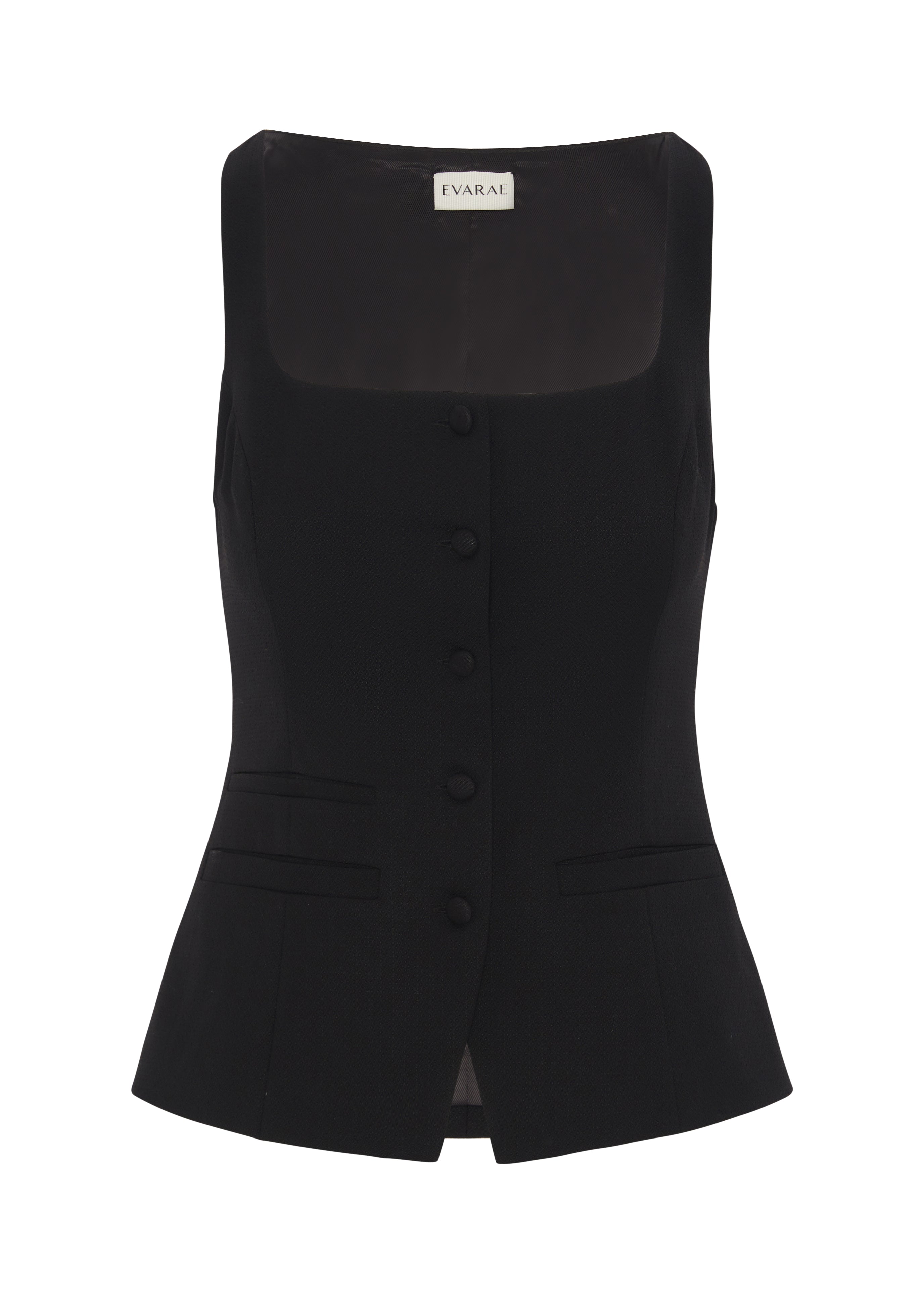 JOLIE WAISTCOAT IN COTTON - BLACK