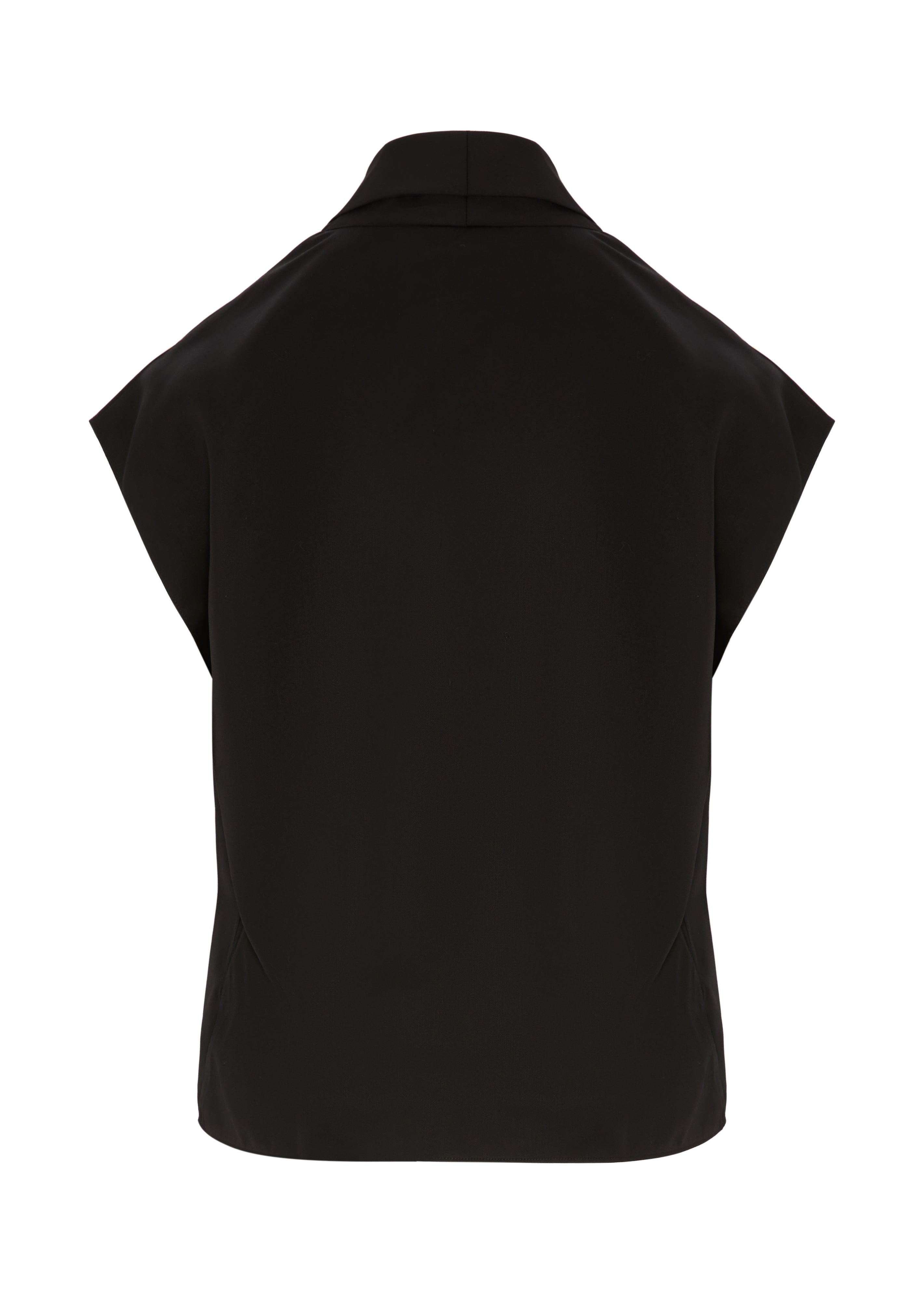 ADE TOP IN CREPE DE CHINE - BLACK