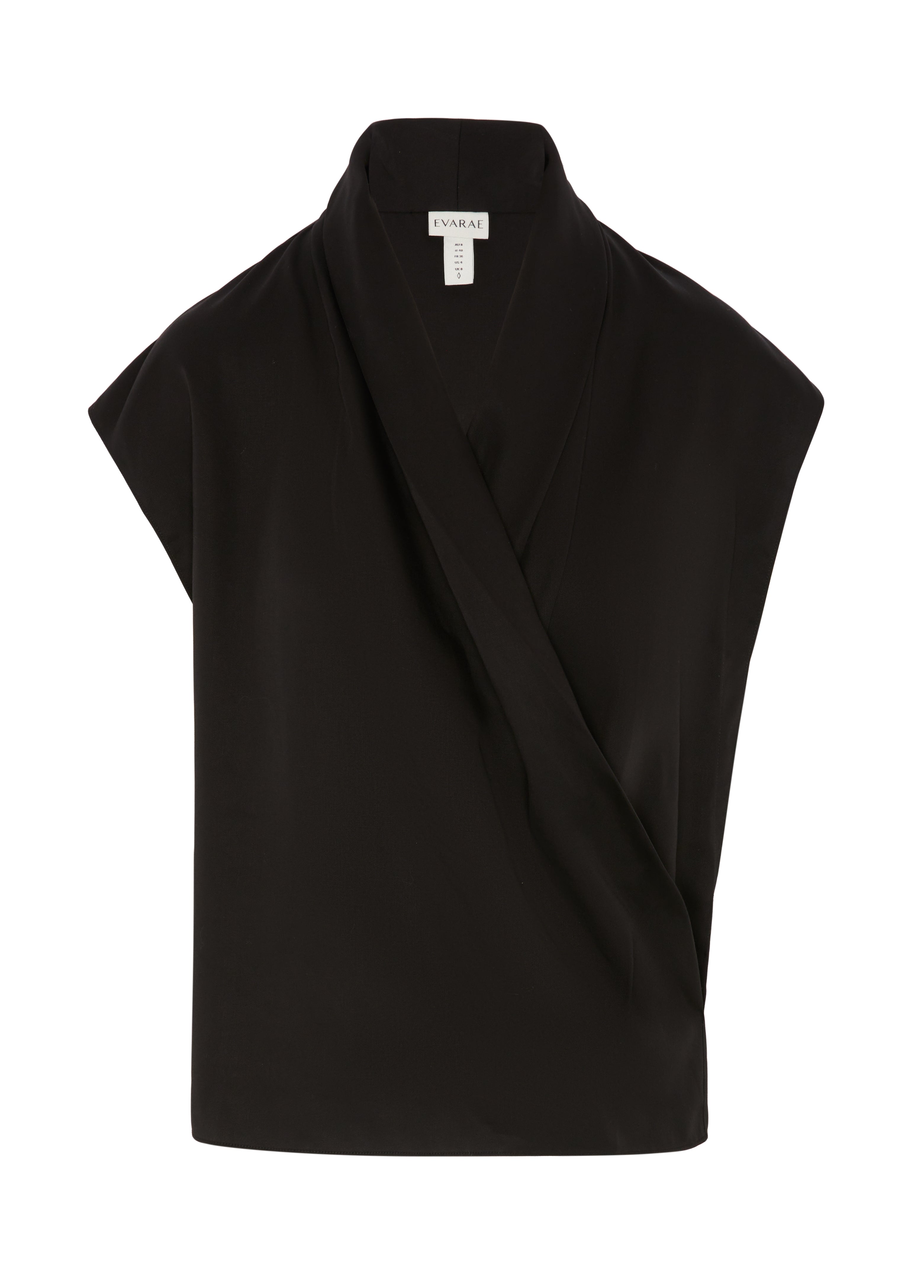 ADE TOP IN CREPE DE CHINE - BLACK