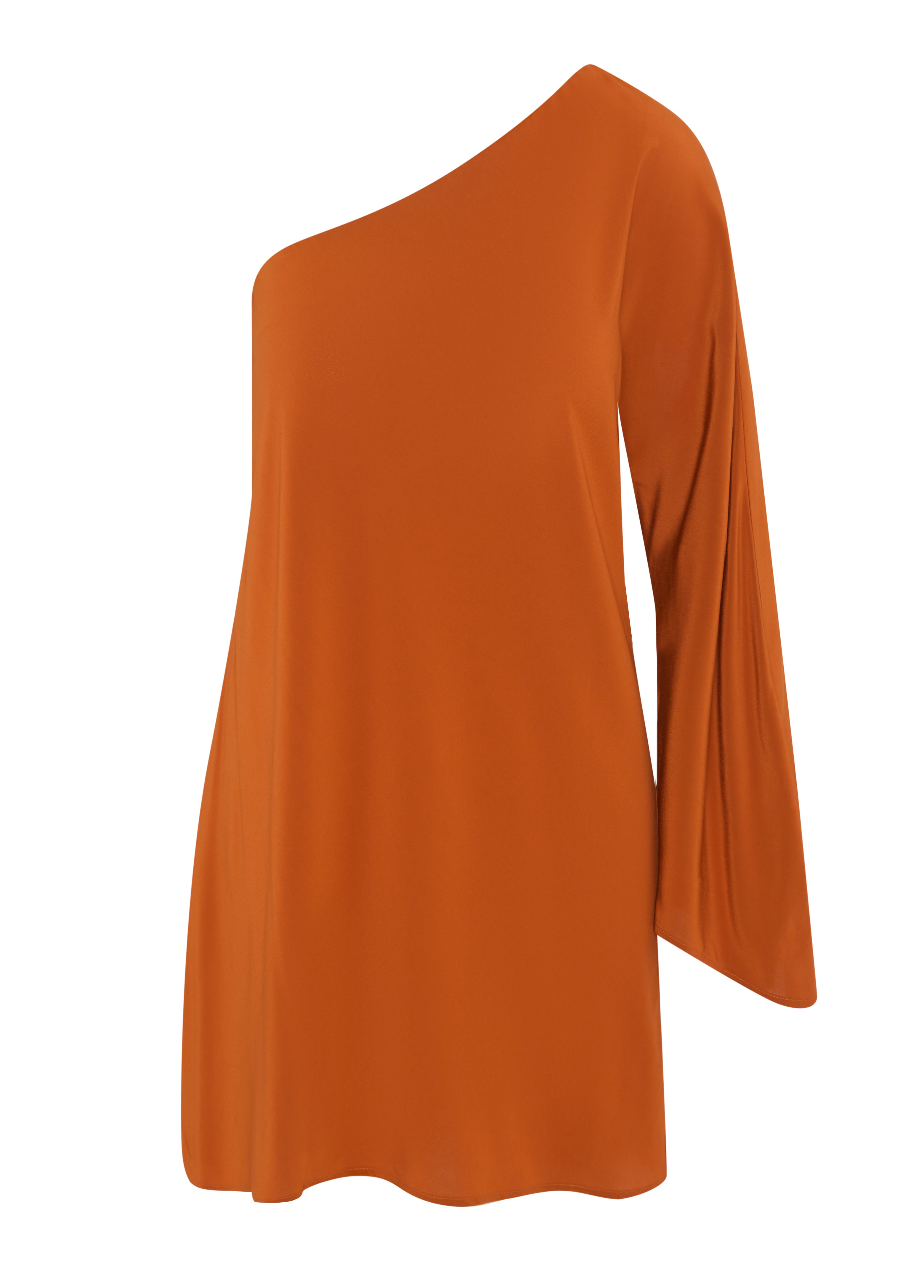 CALISTA DRESS IN CREPE DE CHINE - AMBERGLOW