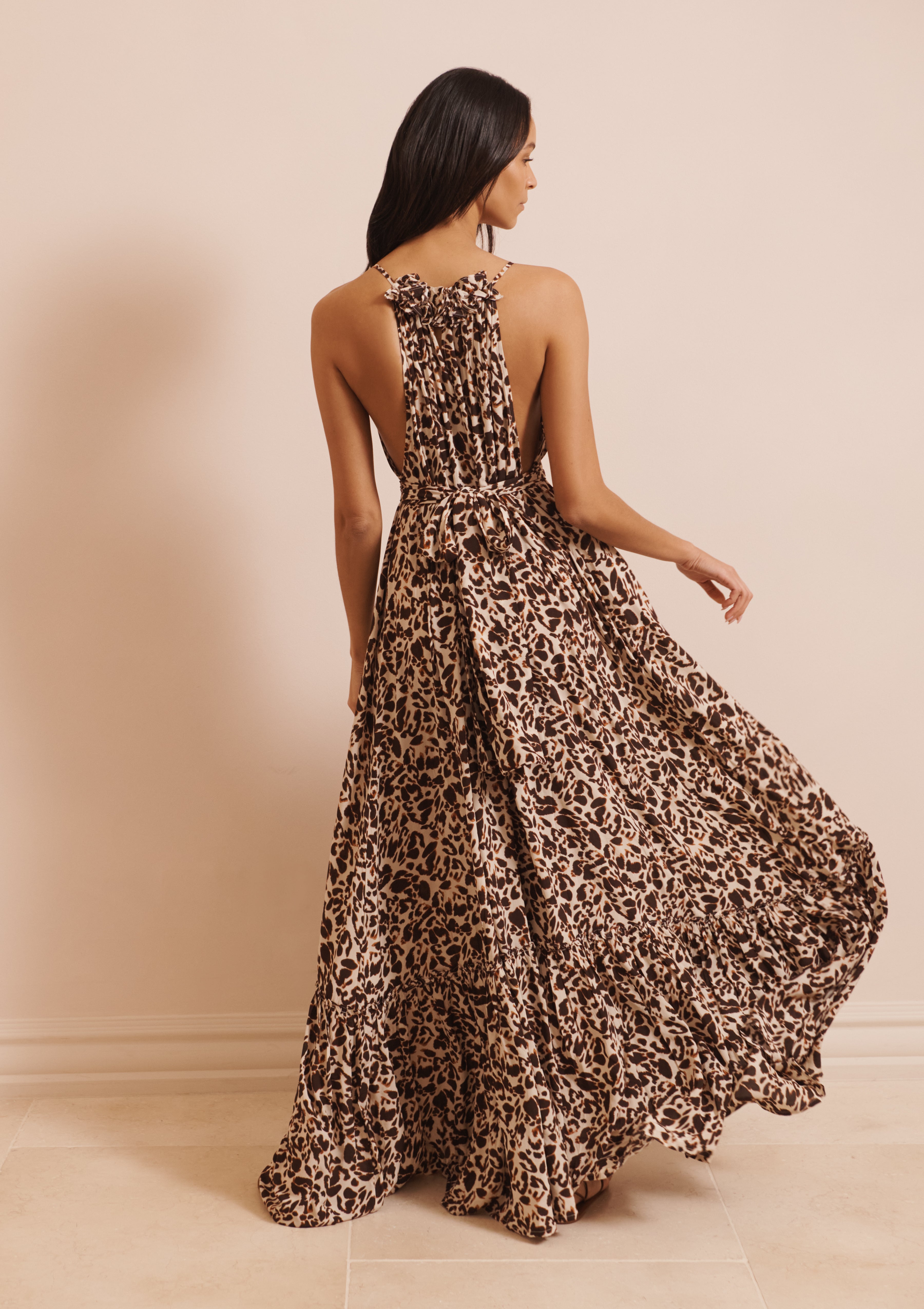 MELODY DRESS IN CREPE DE CHINE - MILO LEOPARD