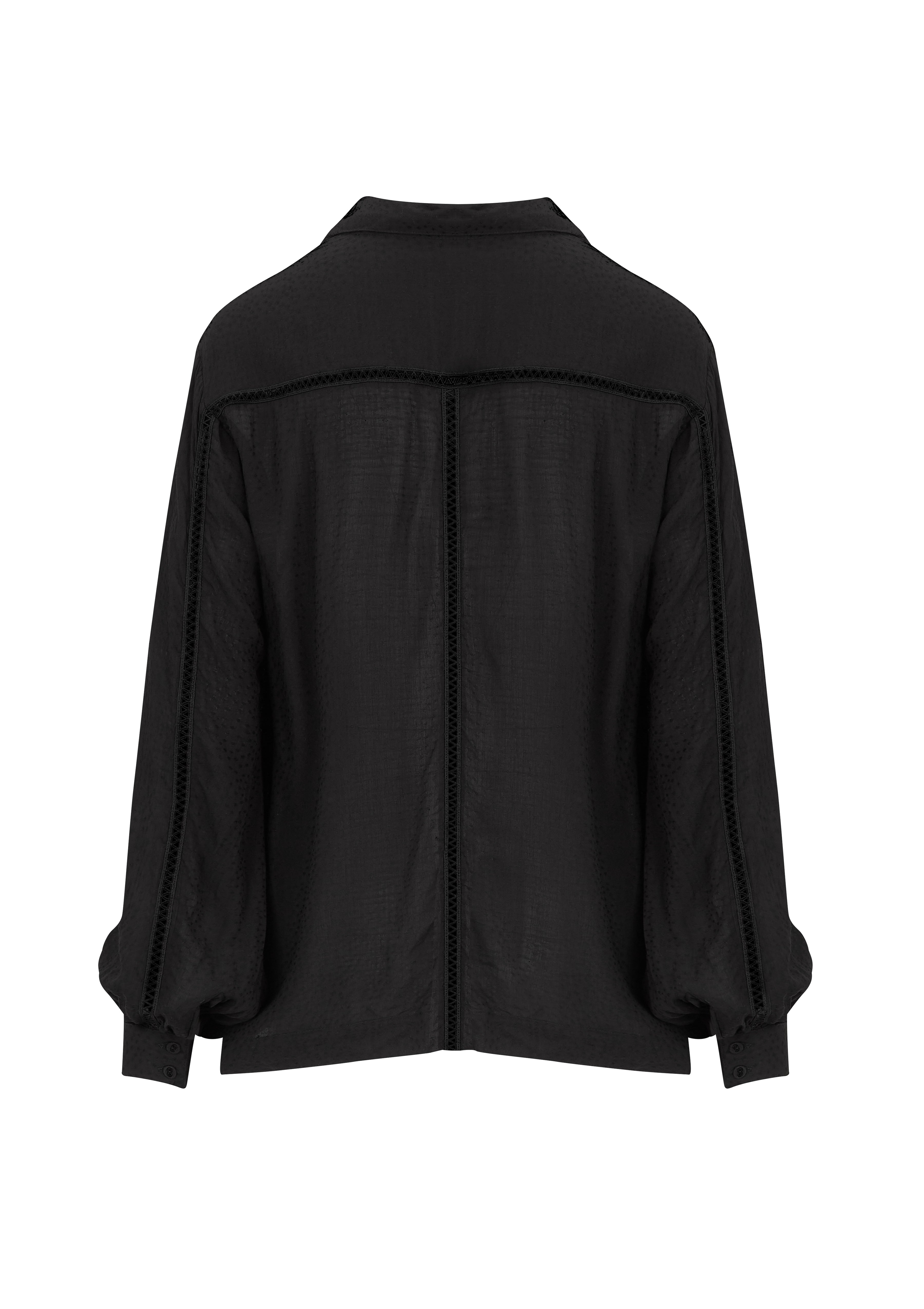 EVARAE LORNA SHIRT IN LINEN - BLACK