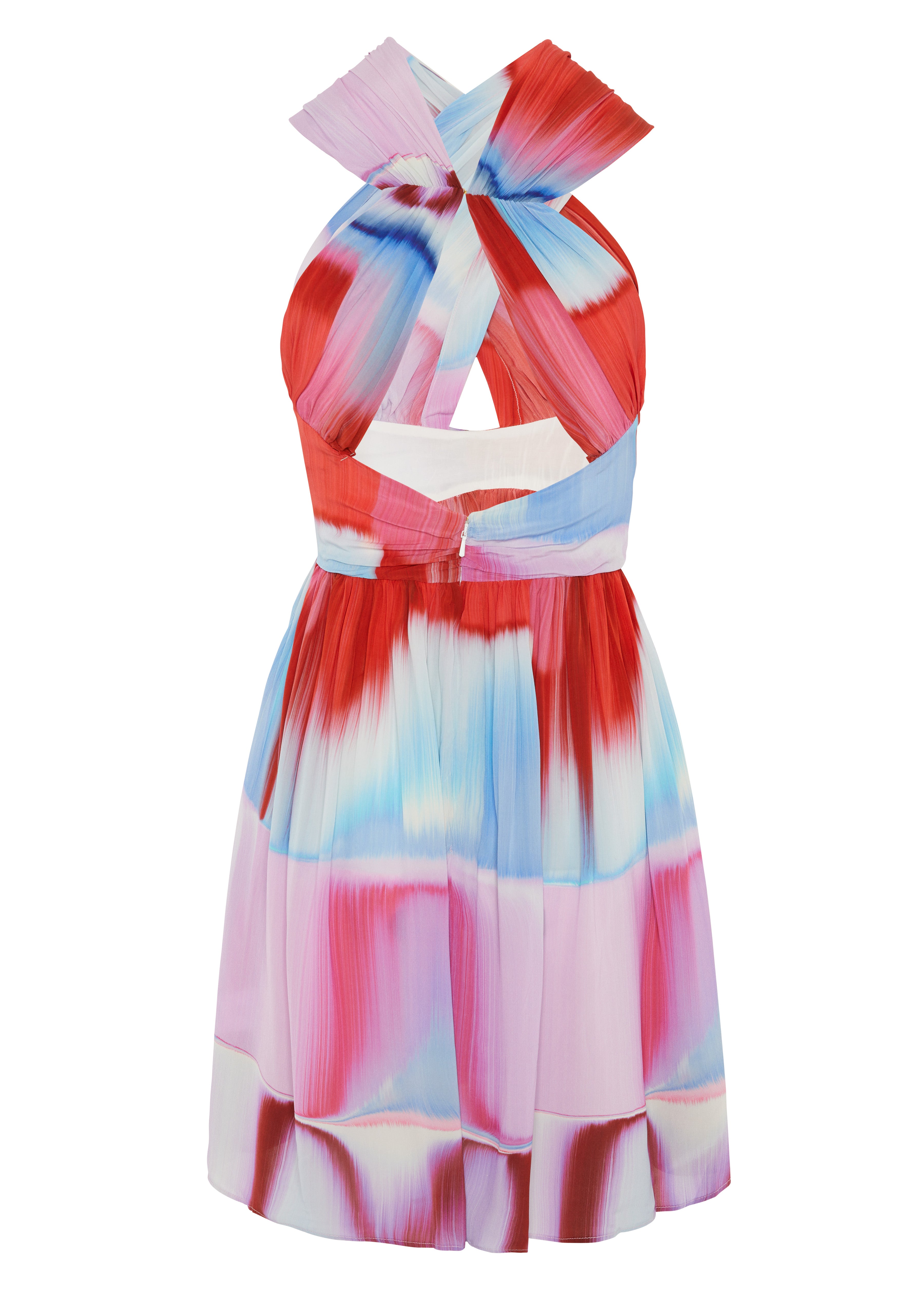 ROXIE DRESS IN CREPE DE CHINE - OMBRE